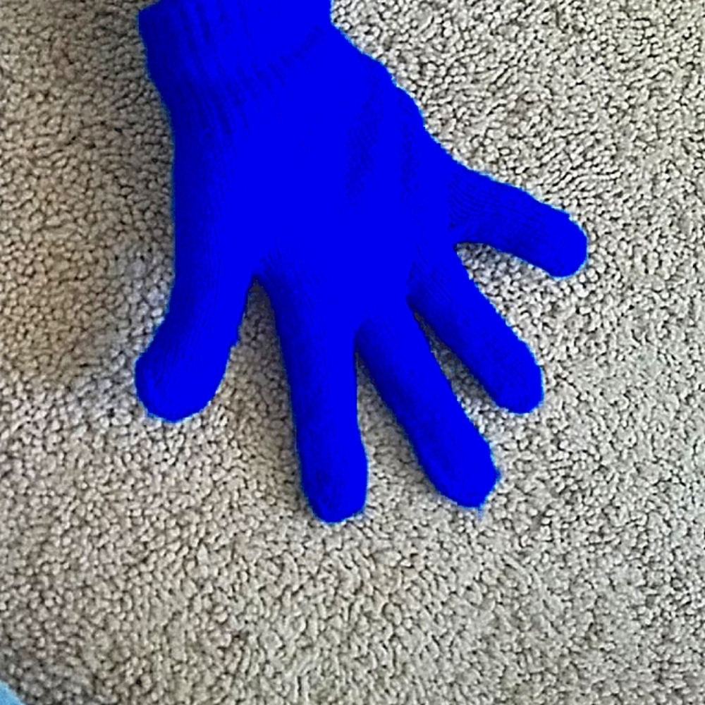 Blue gloves